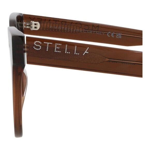 Stella McCartney Womens Cat Eye Brown Brown Transparent Fashion Designer Eyewear - Picture 4 of 4